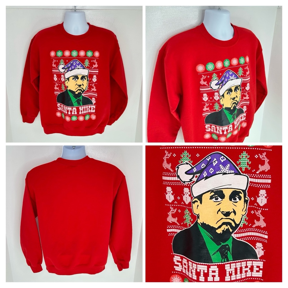 The Office Santa Mike Sweatshirt Sz Medium Ugly Christmas Sweater‎ Festive Party